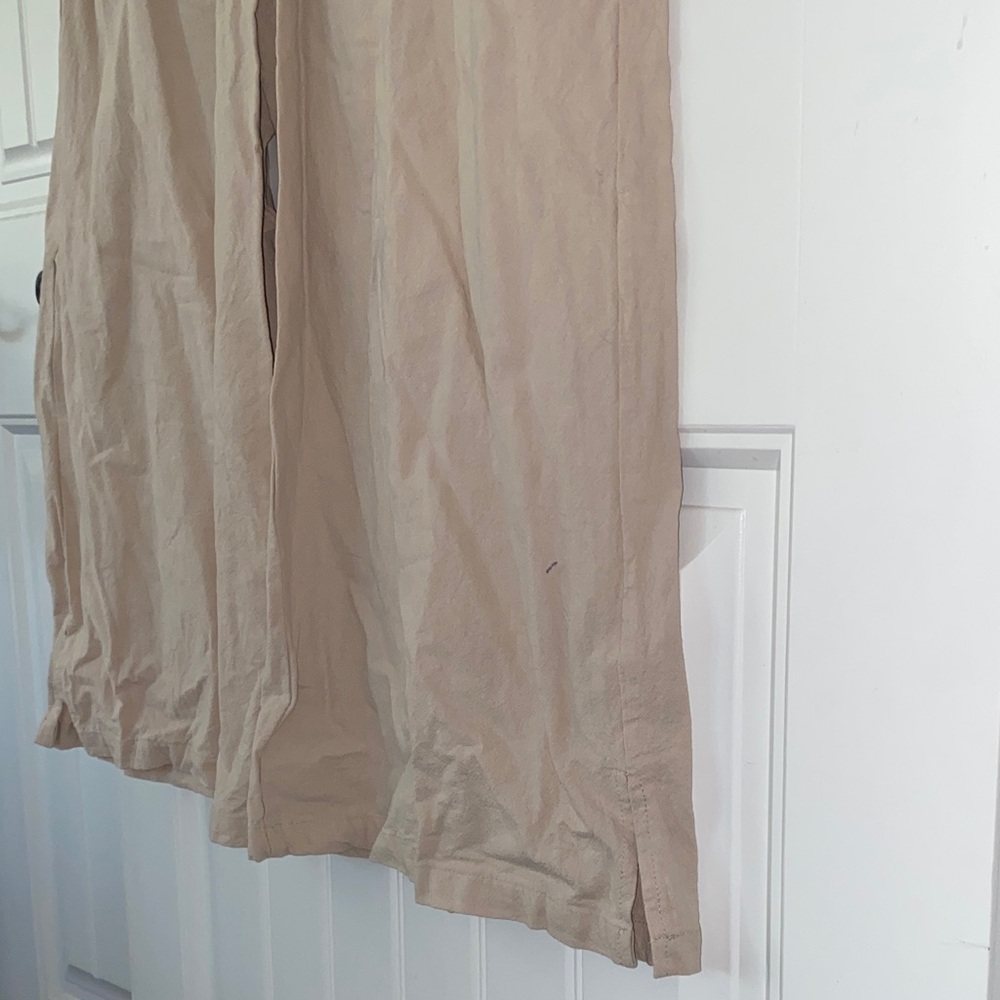 Women's Tan Cropped Wide Leg Jumpsuit size Medium - Picture 8 of 8